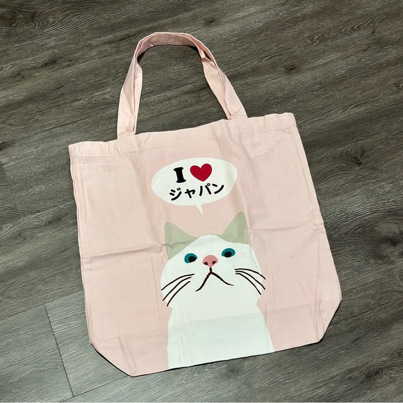 White Kitten Travel Bag ❘ Shopping Bag ❘ Shoulder Bag ❘ Causal Bag (Big Size) - Picture 2 of 5